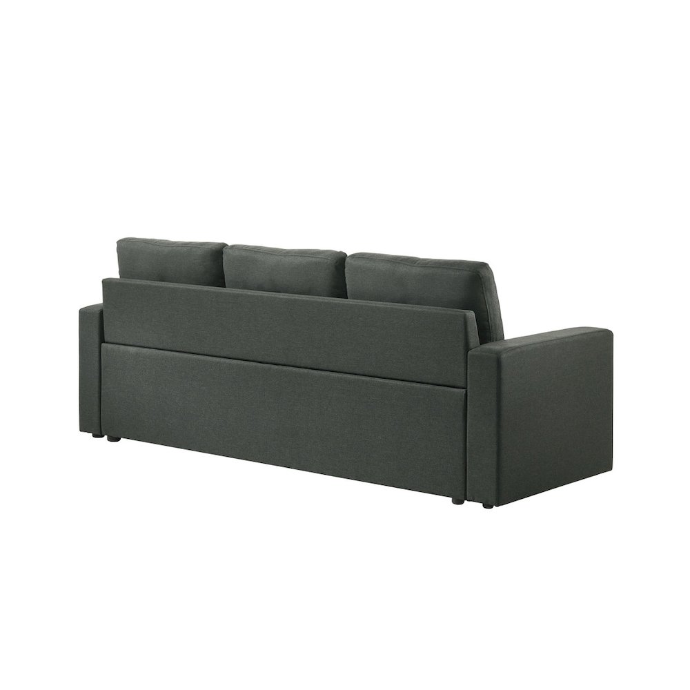 83.5"W Dark Gray Fabric Sleeper Sofa with Tufted Cushions. Picture 5