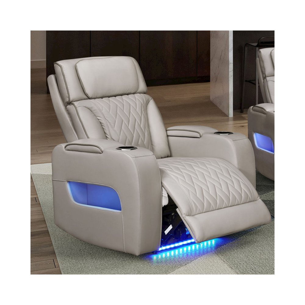 Jazz 37"W Ice Leather Aire Transformer Power Reclining Chair with Power Headrest. Picture 6
