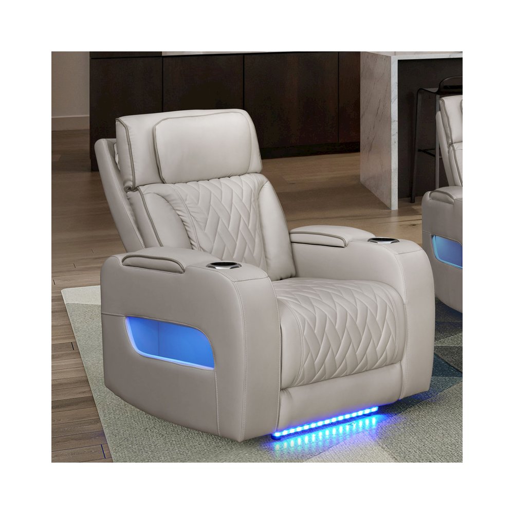 Jazz 37"W Ice Leather Aire Transformer Power Reclining Chair with Power Headrest. Picture 2
