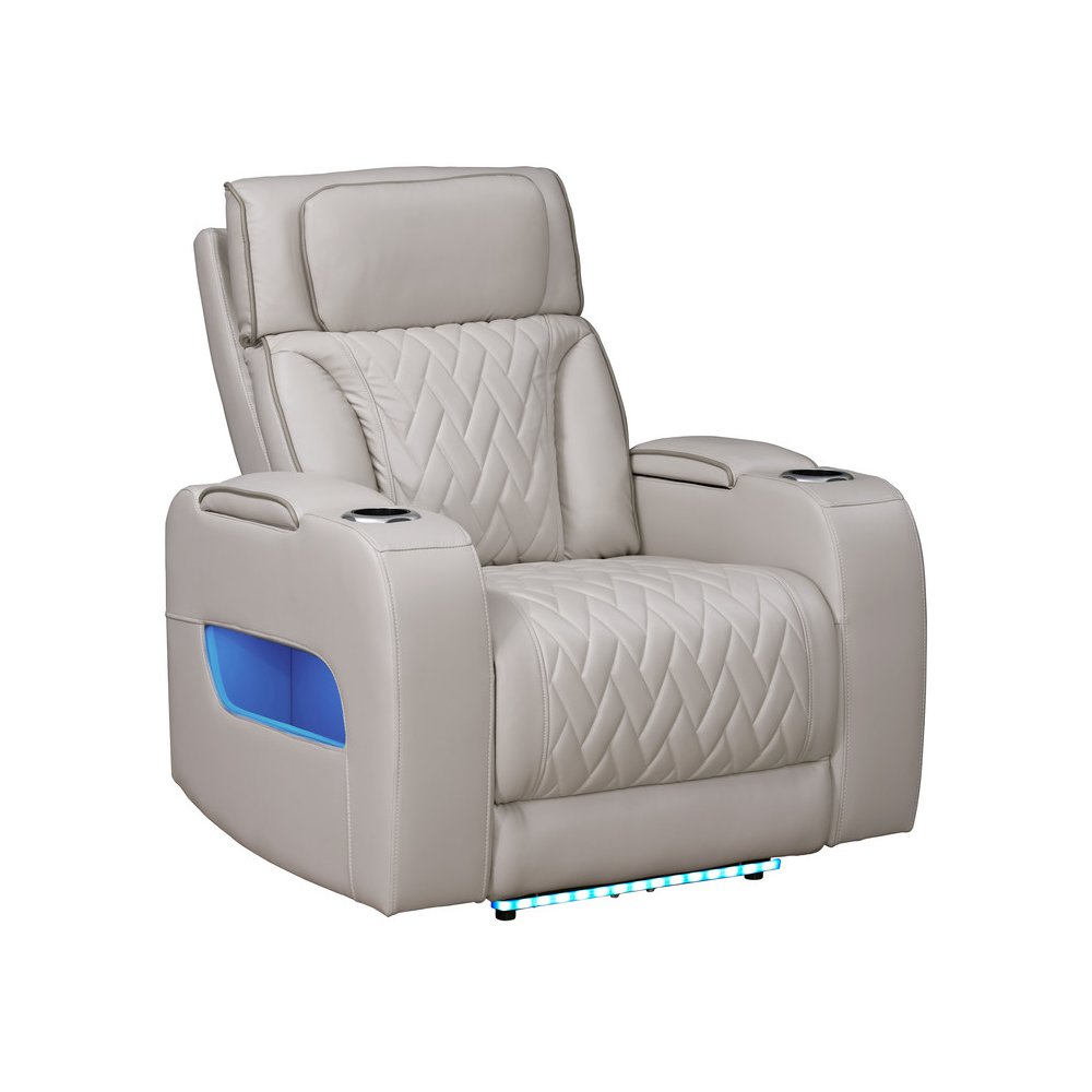 Jazz 37"W Ice Leather Aire Transformer Power Reclining Chair with Power Headrest. Picture 3