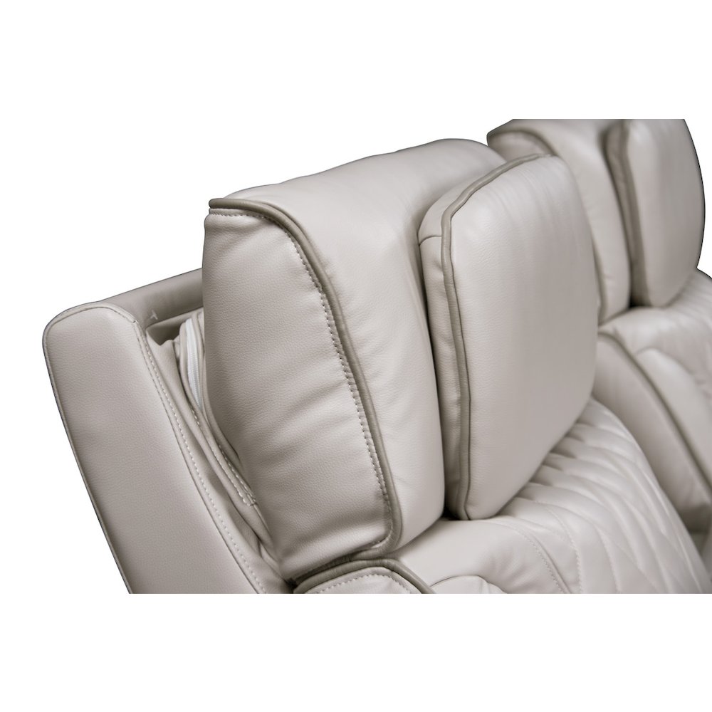 74"W Ice Leather Aire Transformer Power Reclining Loveseat with Power Headrest. Picture 4