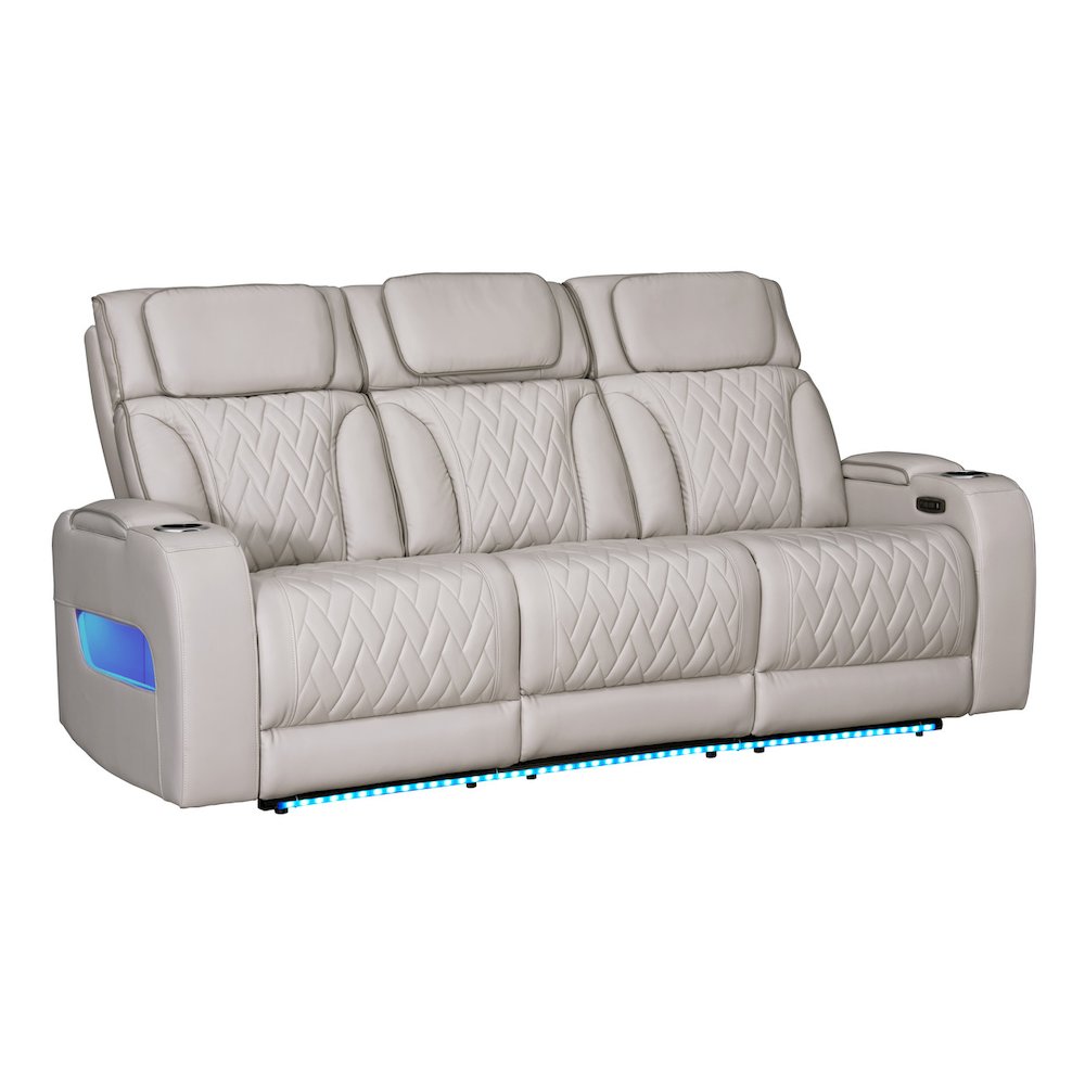 Jazz 84"W Ice Leather Aire Transformer Power Reclining Sofa with Power Headrest. Picture 3