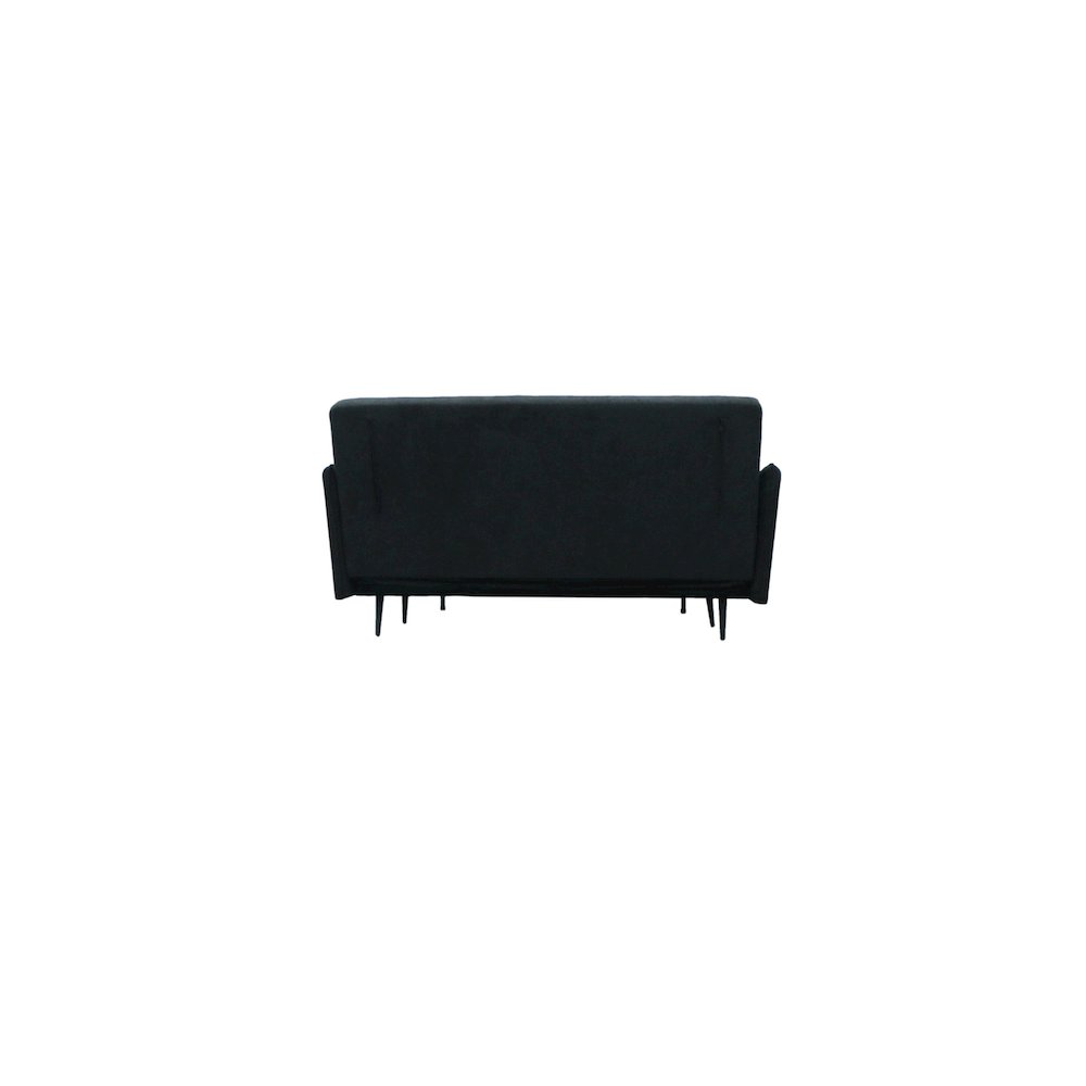 Lawson 61"W Black Fabric Convertible Loveseat Sleeper with Pillows. Picture 6