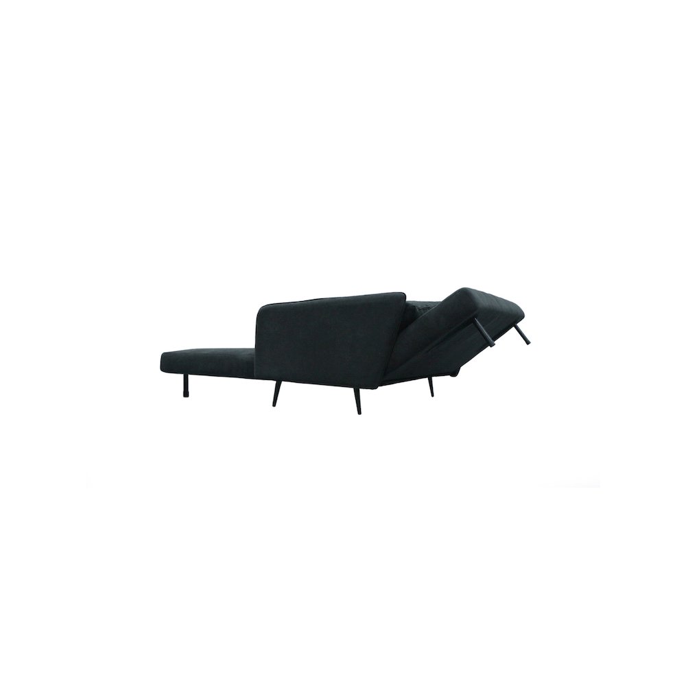 Lawson 61"W Black Fabric Convertible Loveseat Sleeper with Pillows. Picture 5
