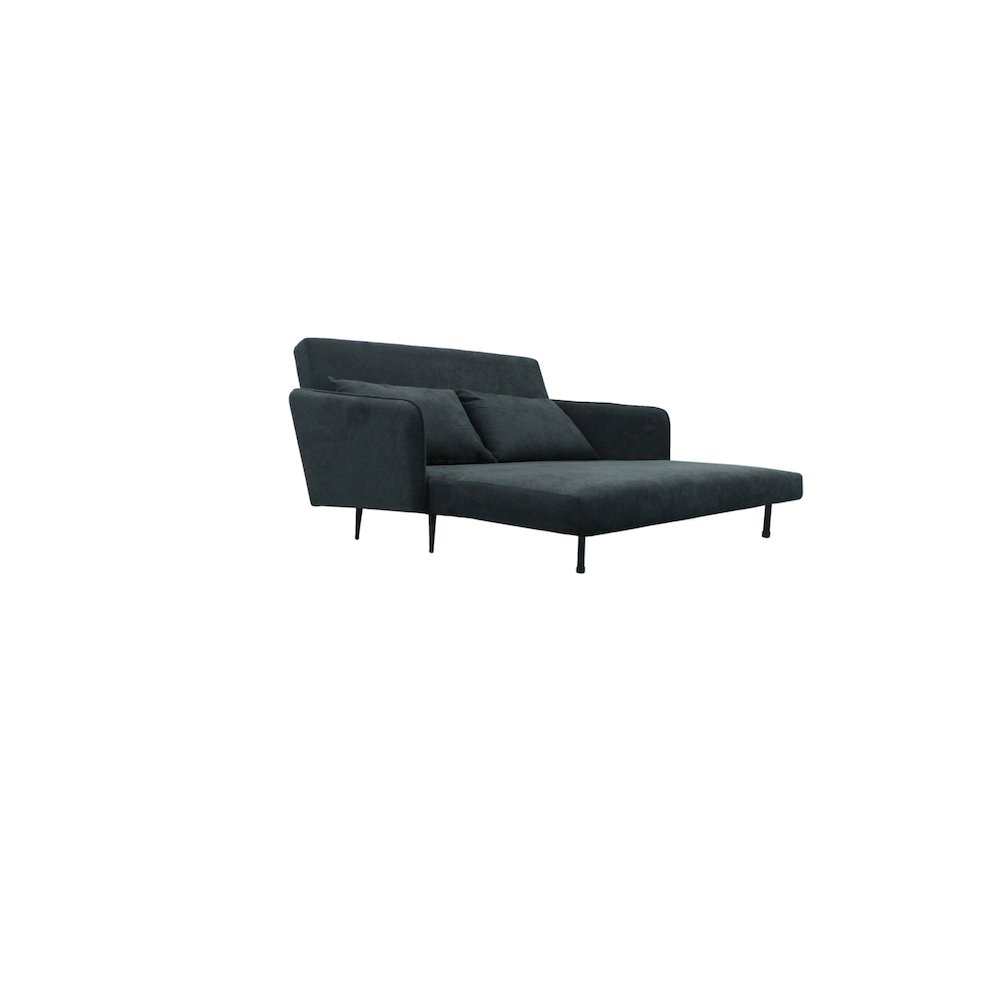 Lawson 61"W Black Fabric Convertible Loveseat Sleeper with Pillows. Picture 1
