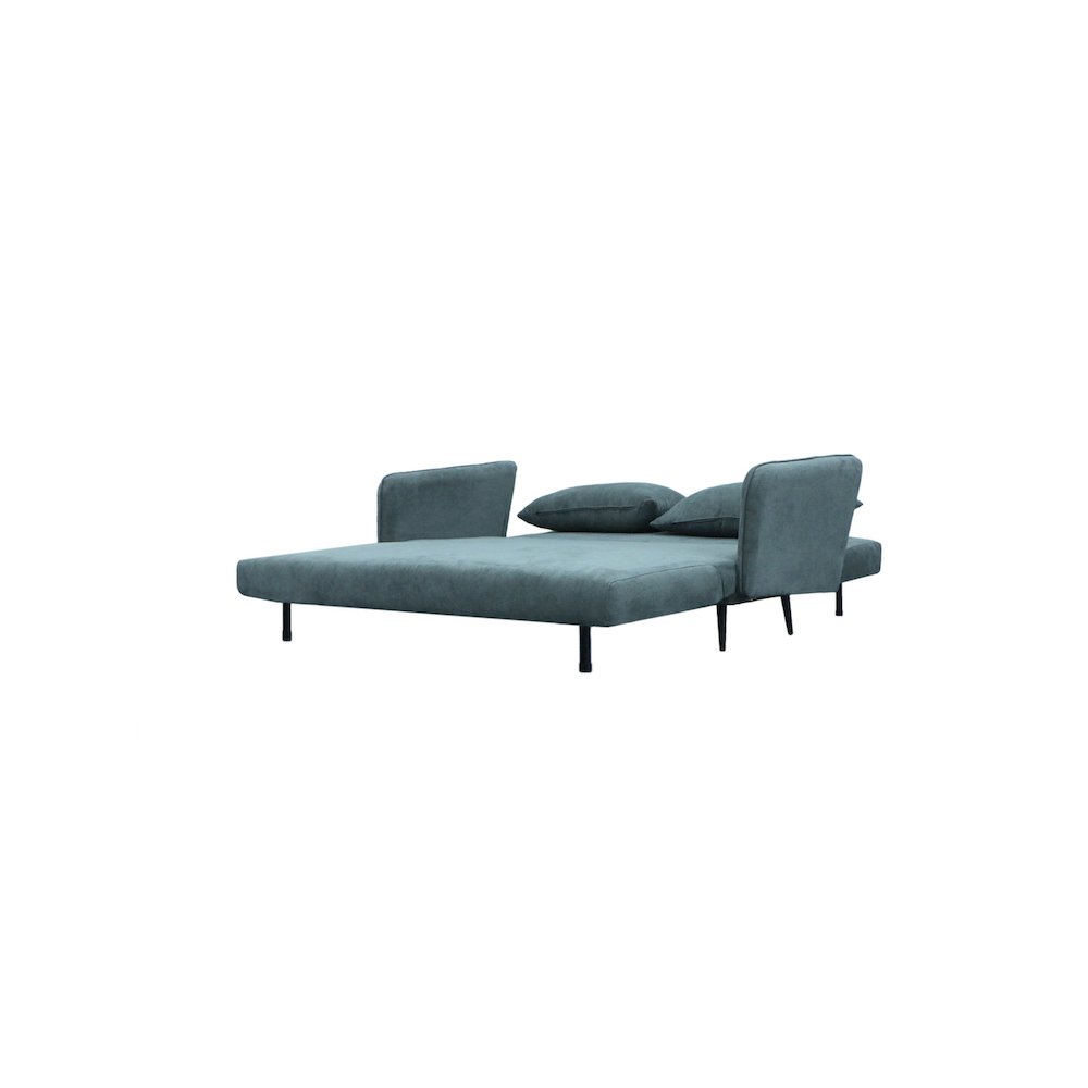 Lawson 61"W Gray Fabric Convertible Loveseat Sleeper with Pillows. Picture 3
