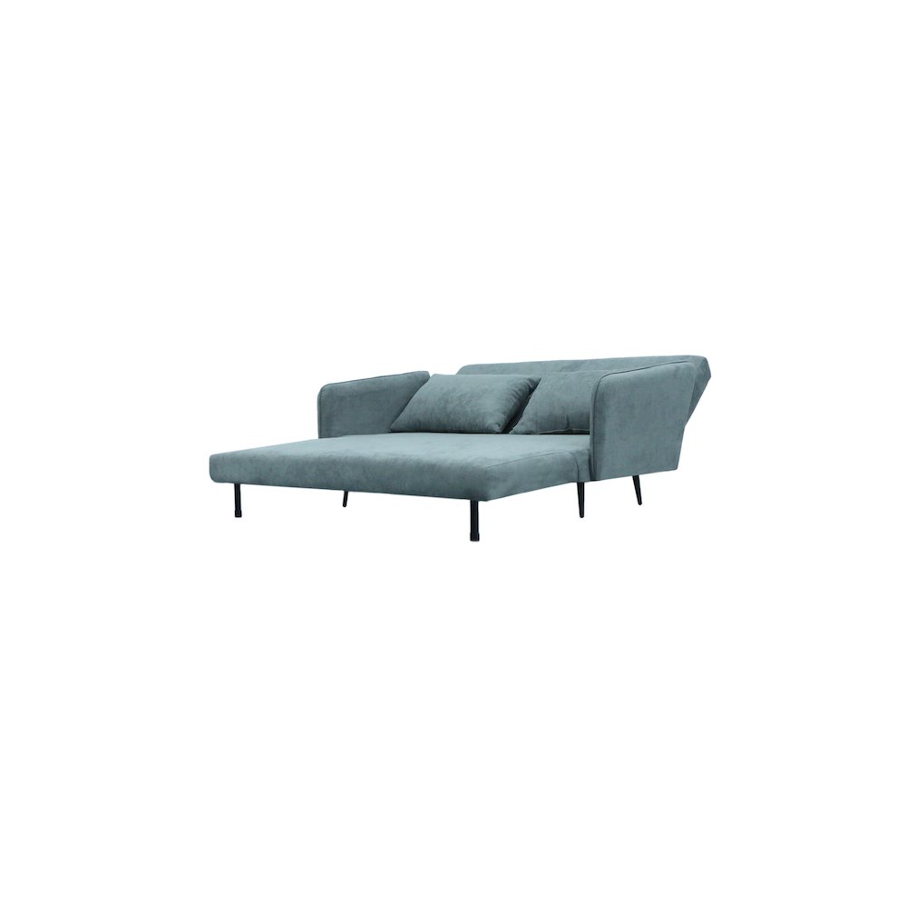 Lawson 61"W Gray Fabric Convertible Loveseat Sleeper with Pillows. Picture 5