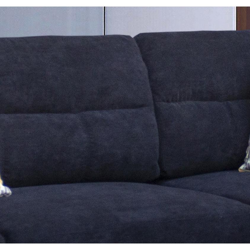 Diego Black Fabric Sectional Sofa with Right Facing Chaise, Storage Ottoman, and 2 Accent Pillows. Picture 3
