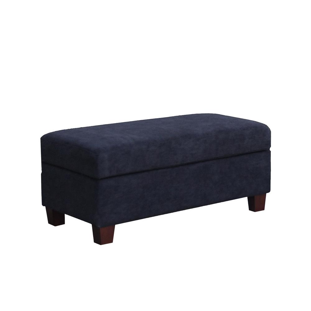 Diego Black Fabric Sectional Sofa with Right Facing Chaise, Storage Ottoman, and 2 Accent Pillows. Picture 2