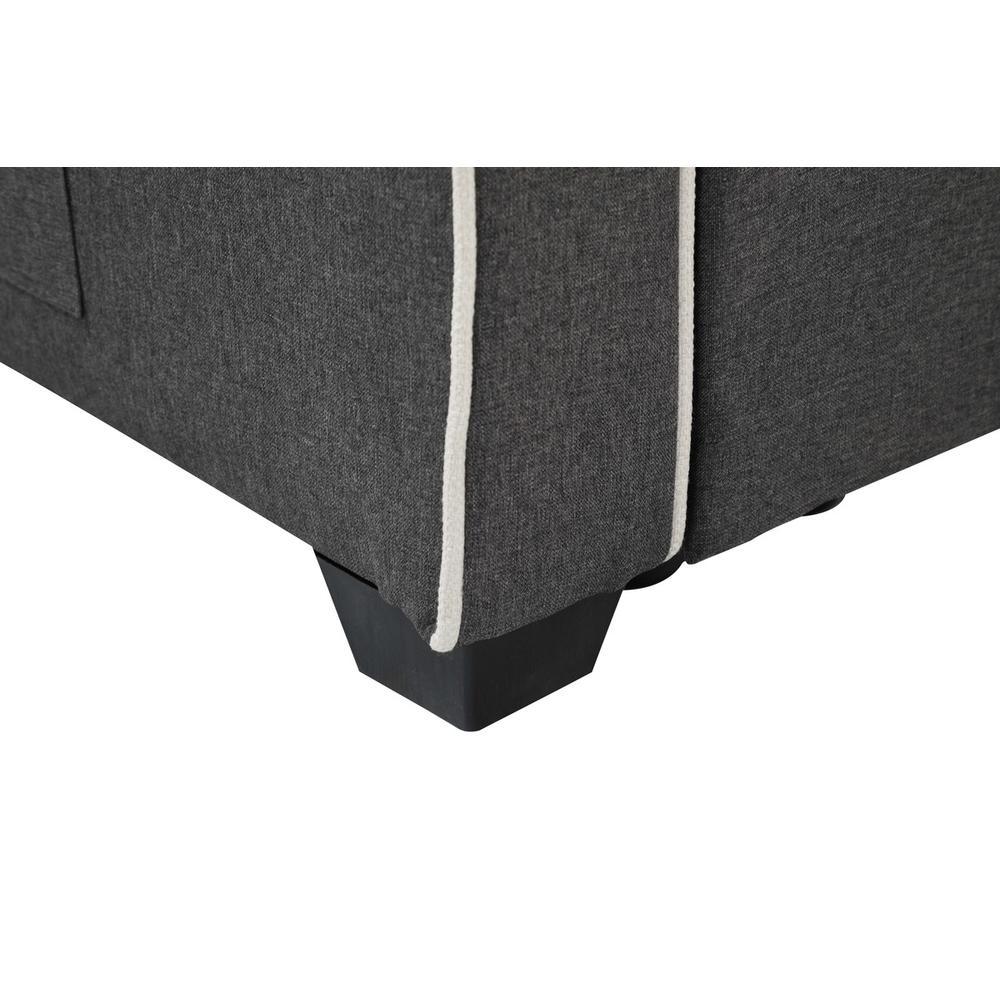 Austin Modern Gray Fabric Sleeper Sofa with 2 USB Charging Ports and 4 Accent Pillows. Picture 6