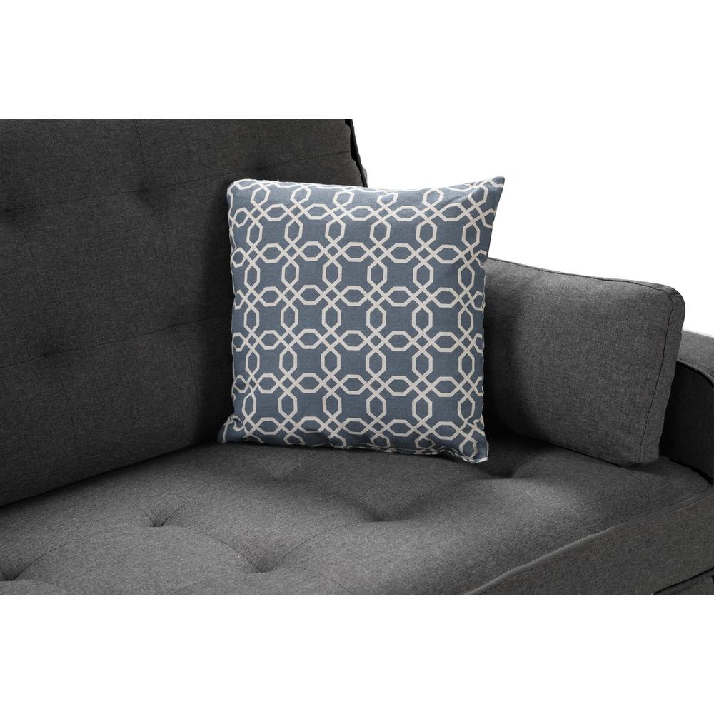 70"W Modern Gray Fabric Sleeper Sofa with 2 USB Charging Ports and 4 Pillows. Picture 4