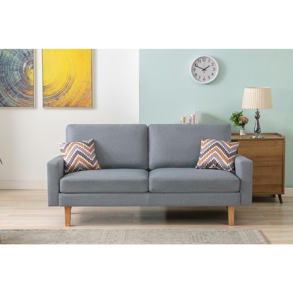 Bahamas Gray Linen Sofa with 2 Throw Pillows. Picture 3