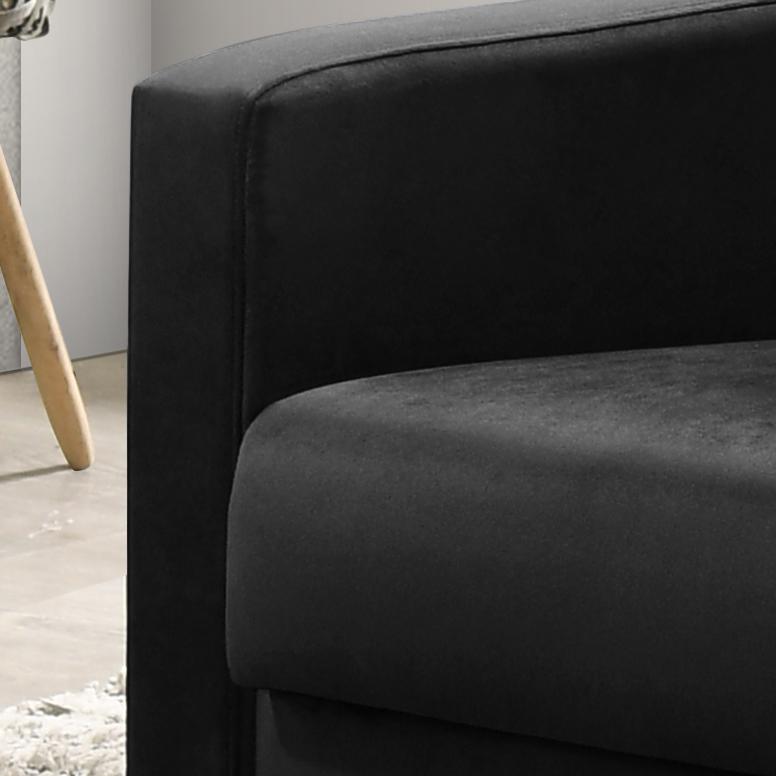 Hale Black Velvet Accent Armchair with Tufting. Picture 3