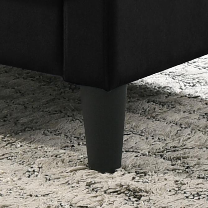 Hale Black Velvet Accent Armchair with Tufting. Picture 5