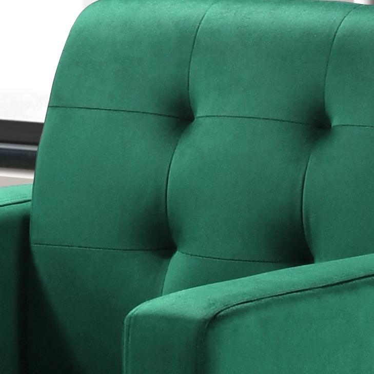 Hale Green Velvet Accent Armchair with Tufting. Picture 2
