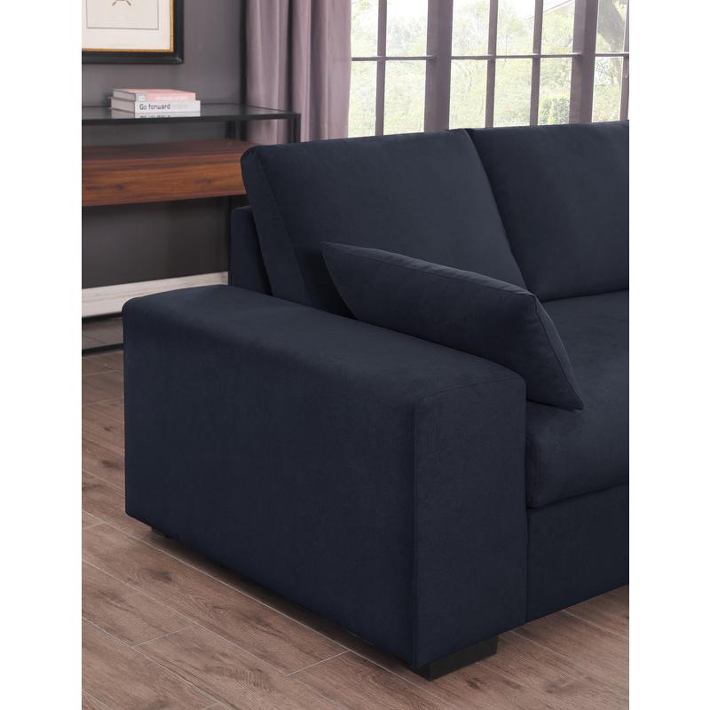 100"W Dark Gray Woven Fabric Sectional Sofa with Right Facing Chaise. Picture 9
