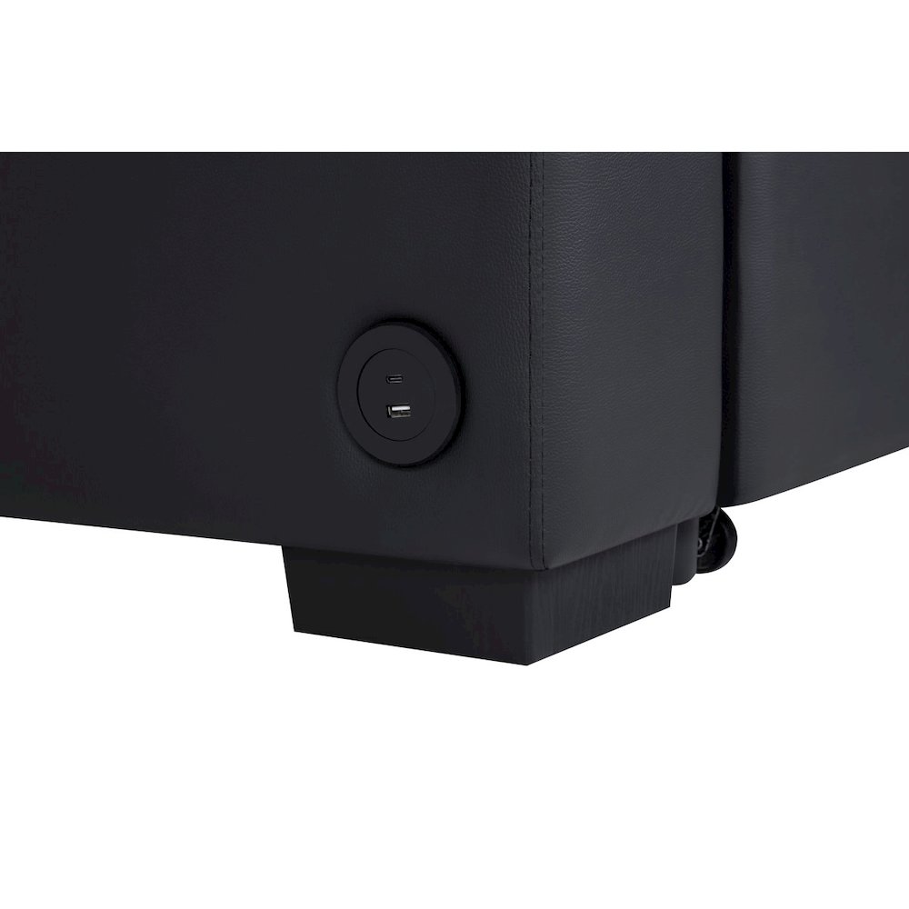 84.5"W Black PVC Fabric Sleeper Sectional. Picture 6