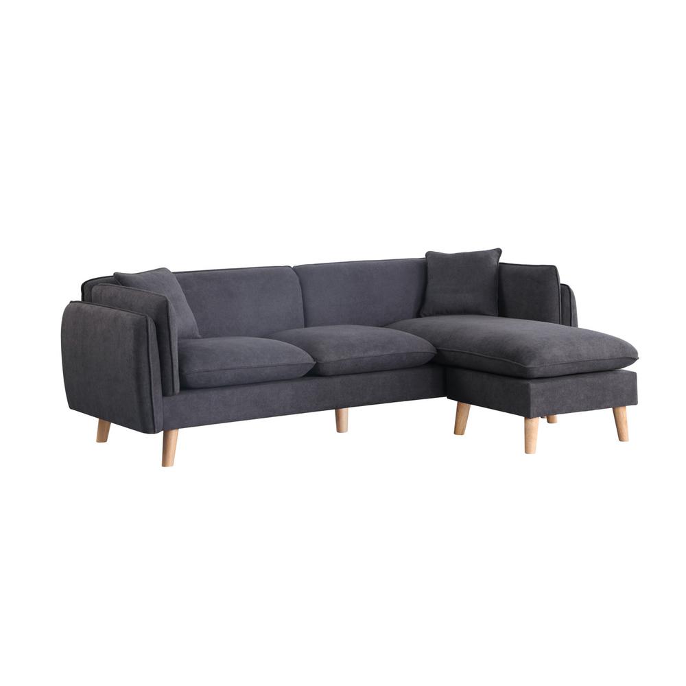 Brayden Dark Gray Fabric Sectional Sofa Chaise. Picture 1