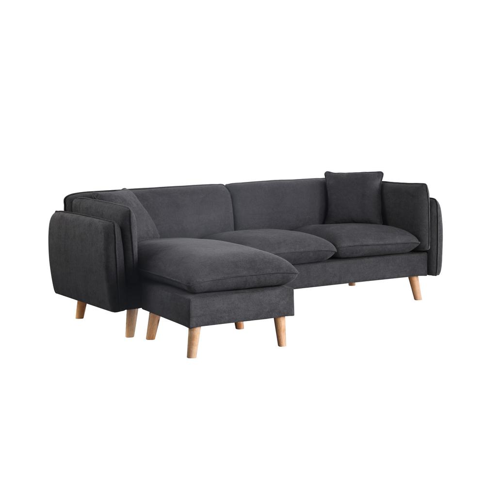 Brayden Dark Gray Fabric Sectional Sofa Chaise. Picture 2