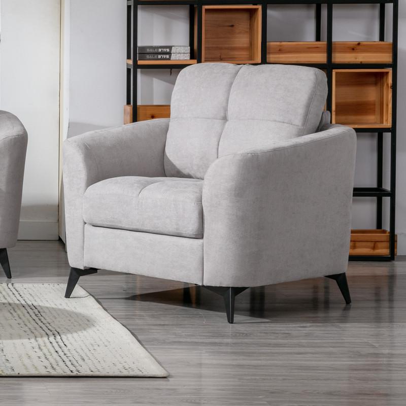 Callie Light Gray Velvet Fabric Chair. Picture 4