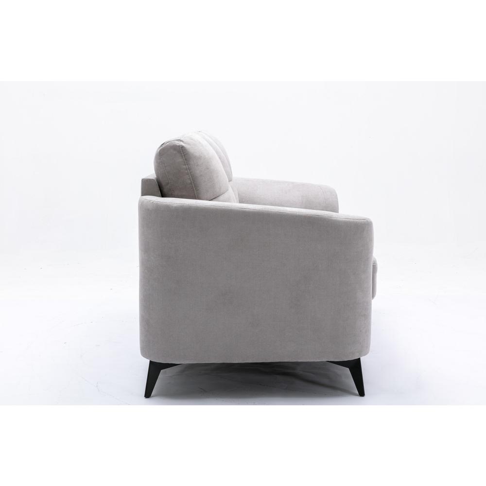 Callie Light Gray Velvet Fabric Sofa Loveseat Living Room Set. Picture 9
