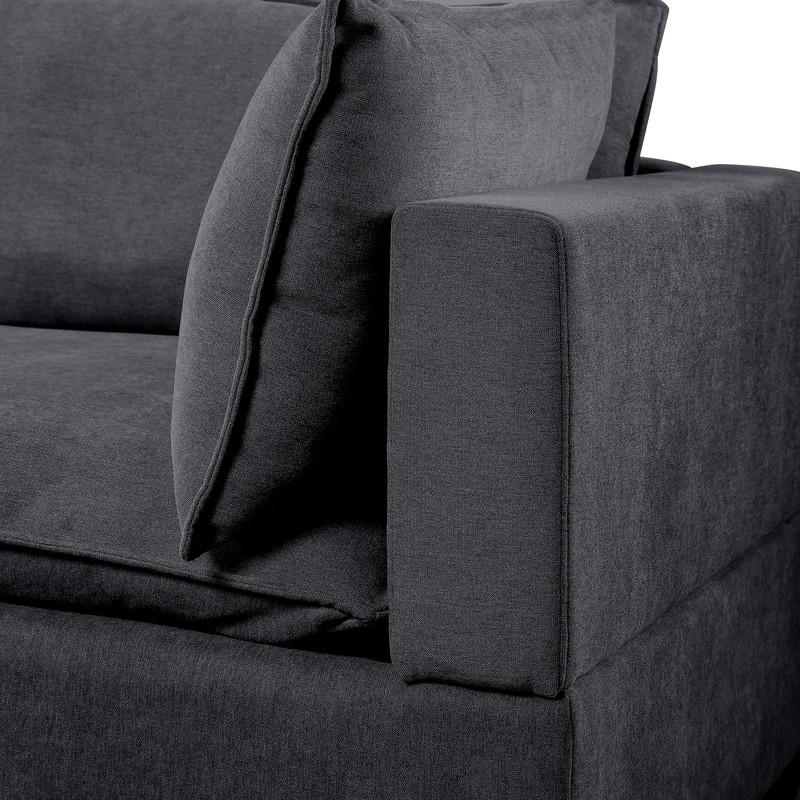 Madison Dark Gray Fabric 6 Piece Modular Sectional Sofa with Ottoman and USB Storage Console Table. Picture 7