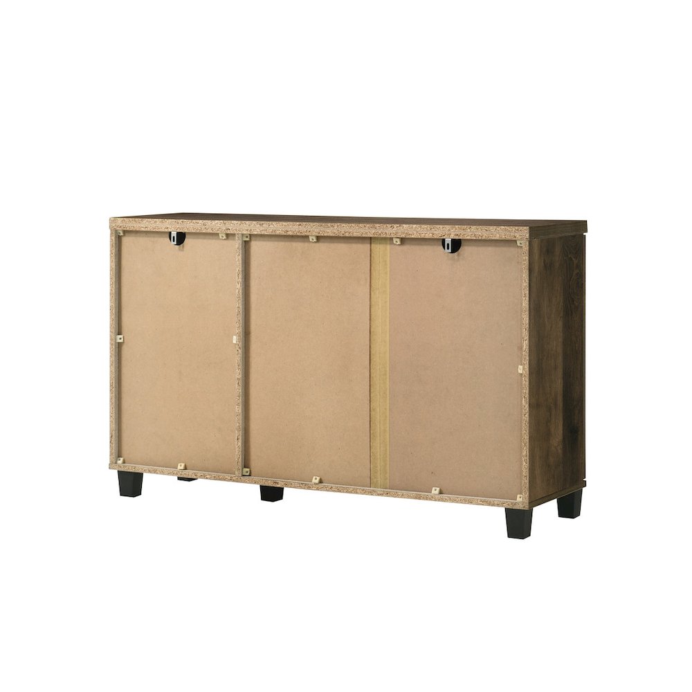 Corby 45"W Dark Dusty Oak Finish 3-Door Shoe Cabinet. Picture 3