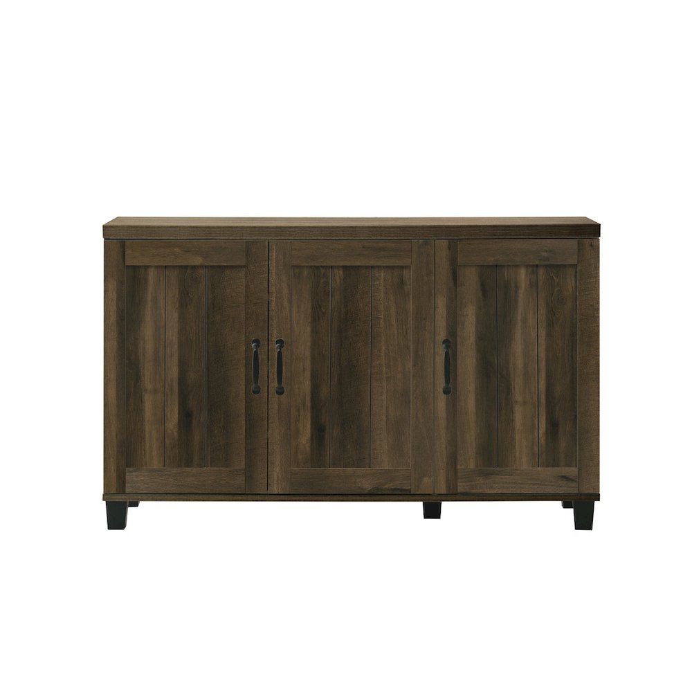 Corby 45"W Dark Dusty Oak Finish 3-Door Shoe Cabinet. Picture 2