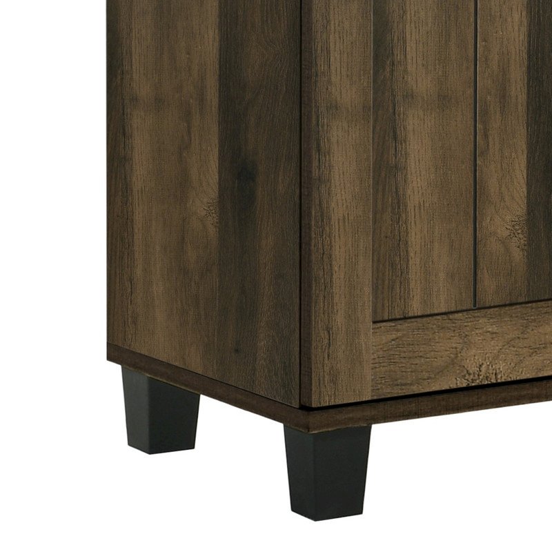 Corby 45"W Dark Dusty Oak Finish 3-Door Shoe Cabinet. Picture 5