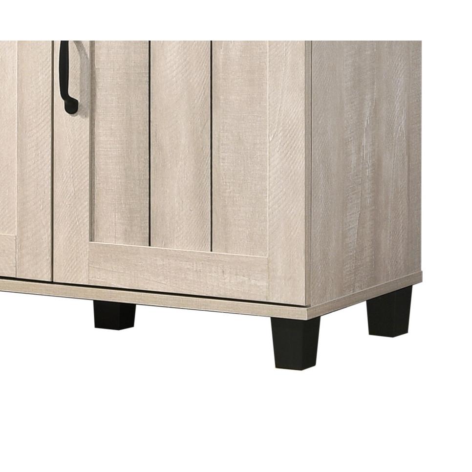 Corby Dusty Gray Oak Finish 3-Door Shoe Cabinet. Picture 5