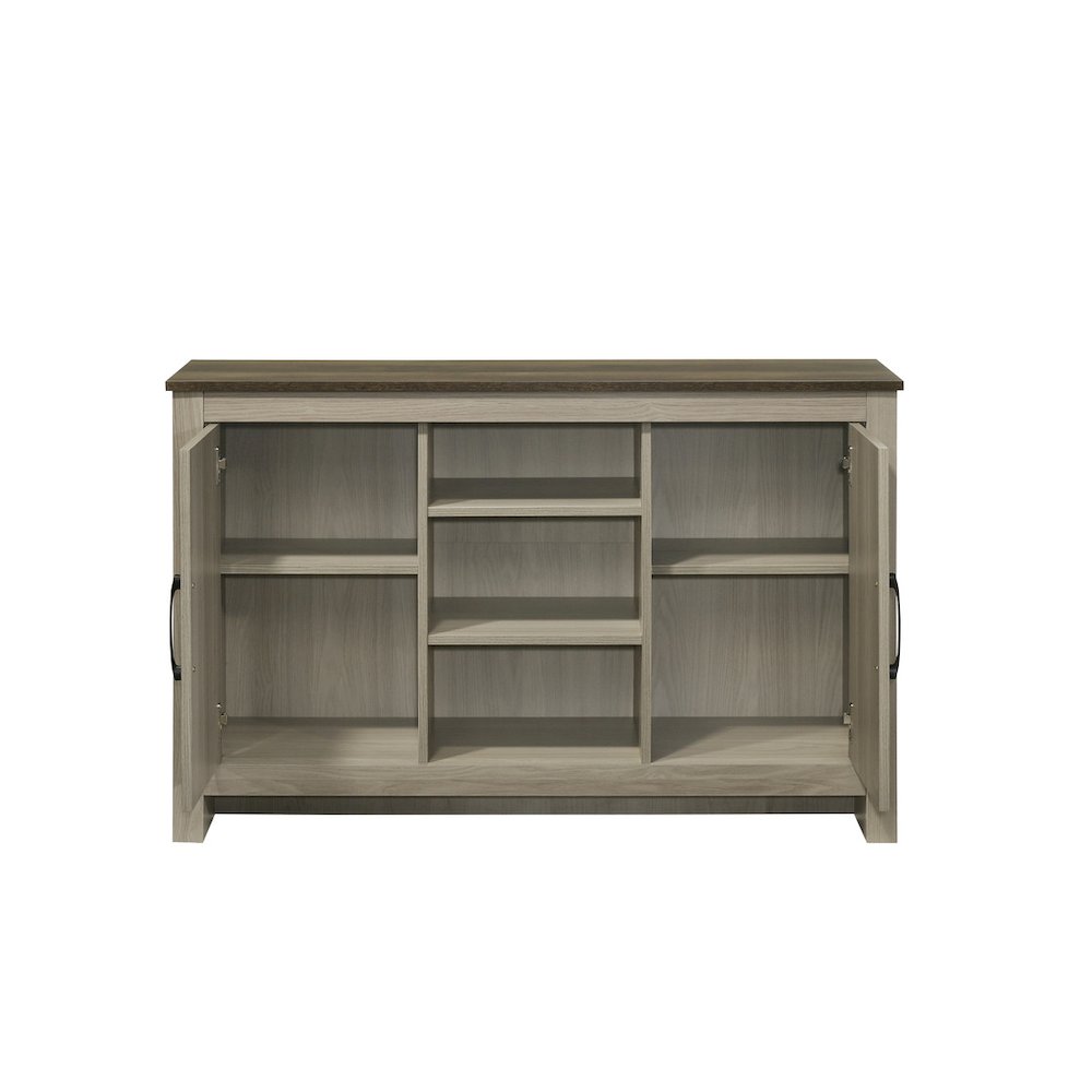 47"W Gray Oak Console Table, Buffet Table, Sideboard with Shelves. Picture 3
