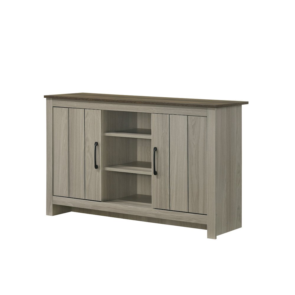 47"W Gray Oak Console Table, Buffet Table, Sideboard with Shelves. Picture 1