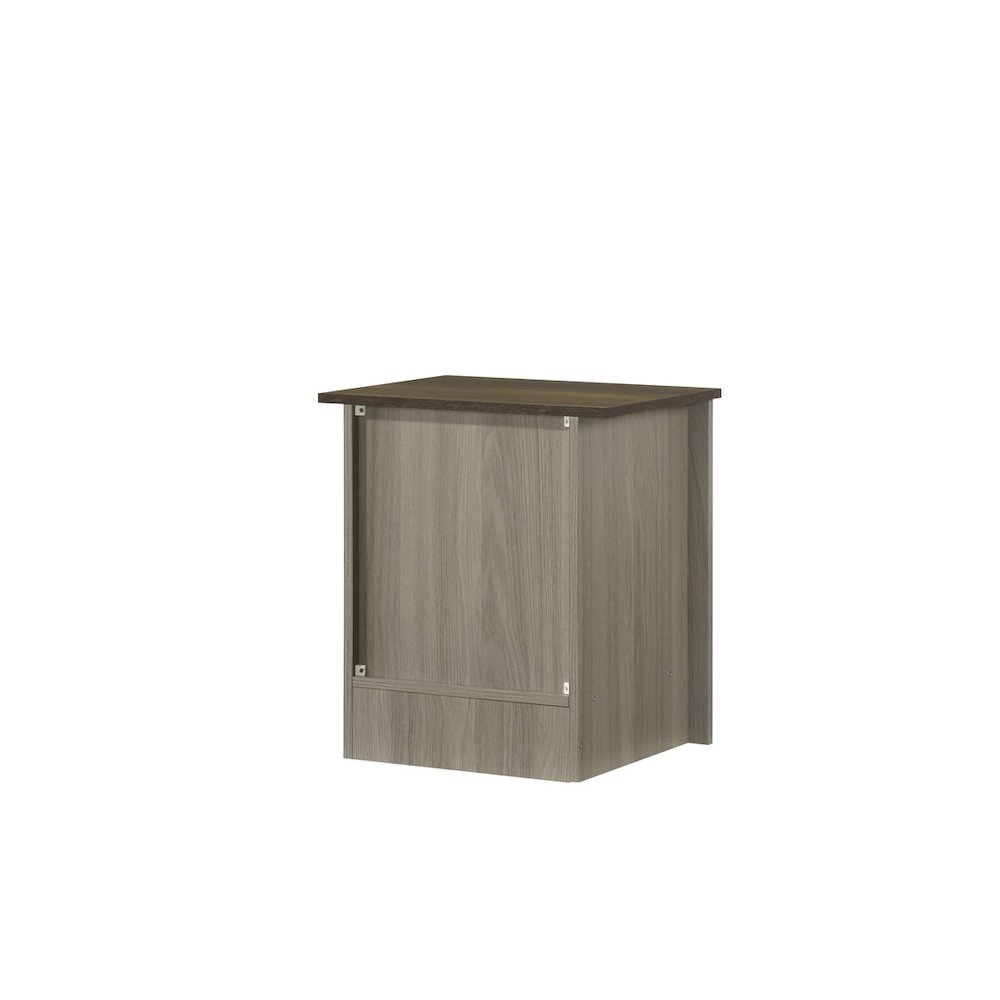 Nyla 16"W Gray Oak End Table, Side Table, Nightstand with Cabinet Door. Picture 5