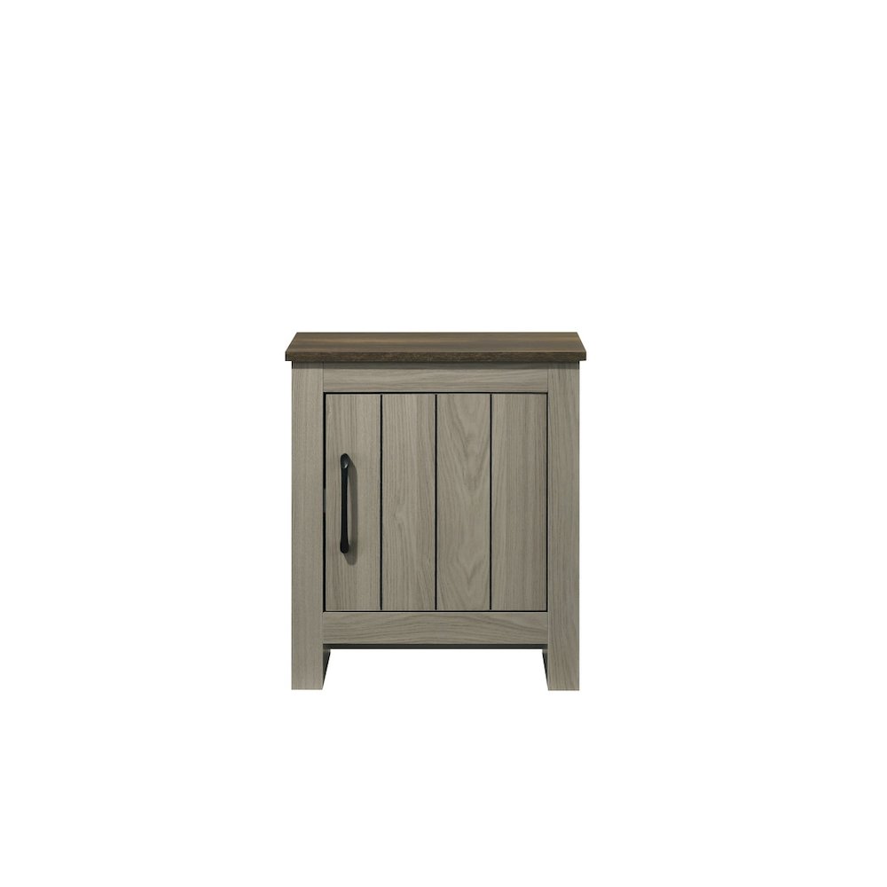 Nyla 16"W Gray Oak End Table, Side Table, Nightstand with Cabinet Door. Picture 2