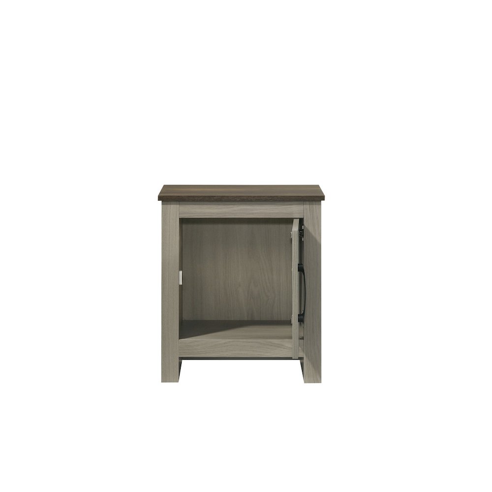 Nyla 16"W Gray Oak End Table, Side Table, Nightstand with Cabinet Door. Picture 3