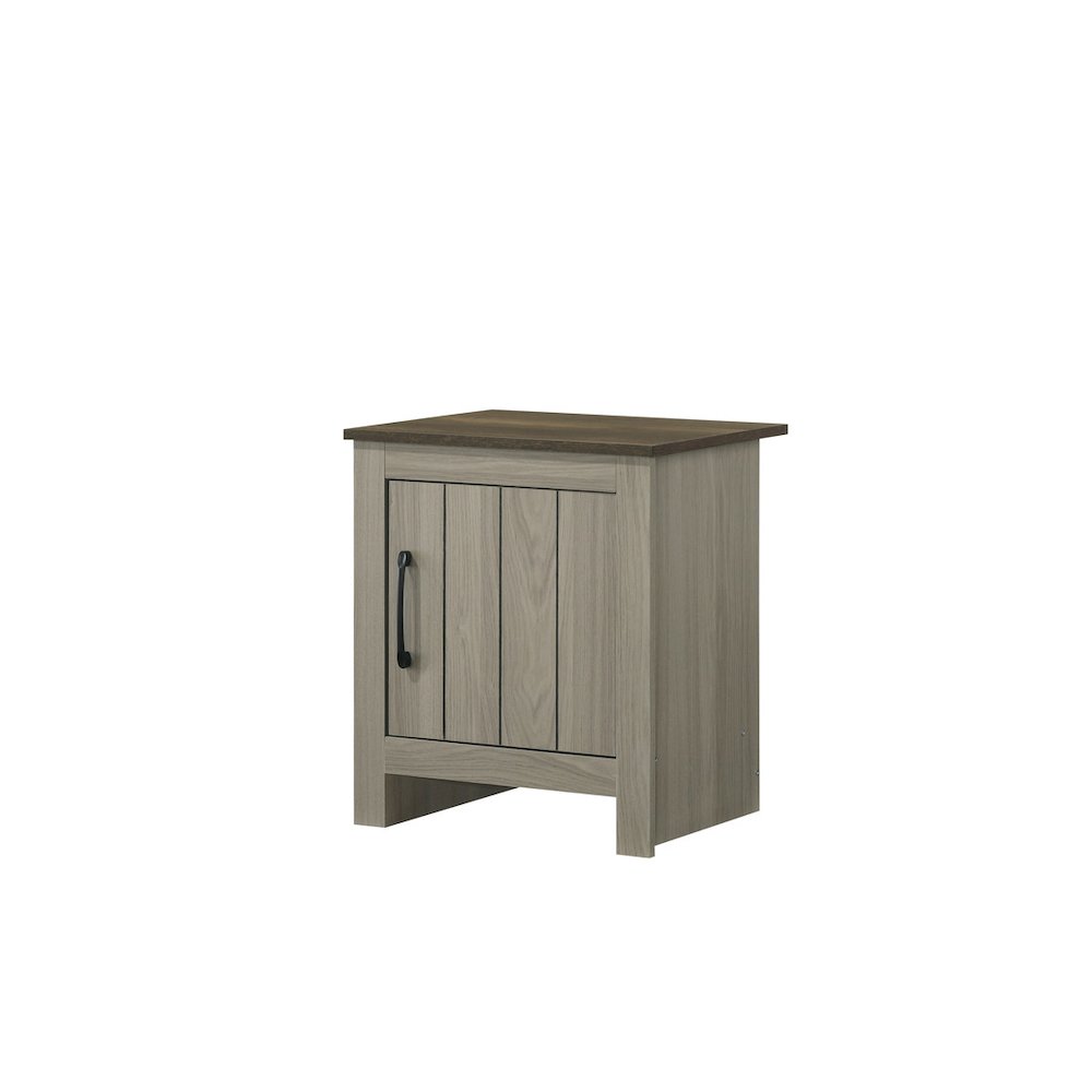 Nyla 16"W Gray Oak End Table, Side Table, Nightstand with Cabinet Door. Picture 1