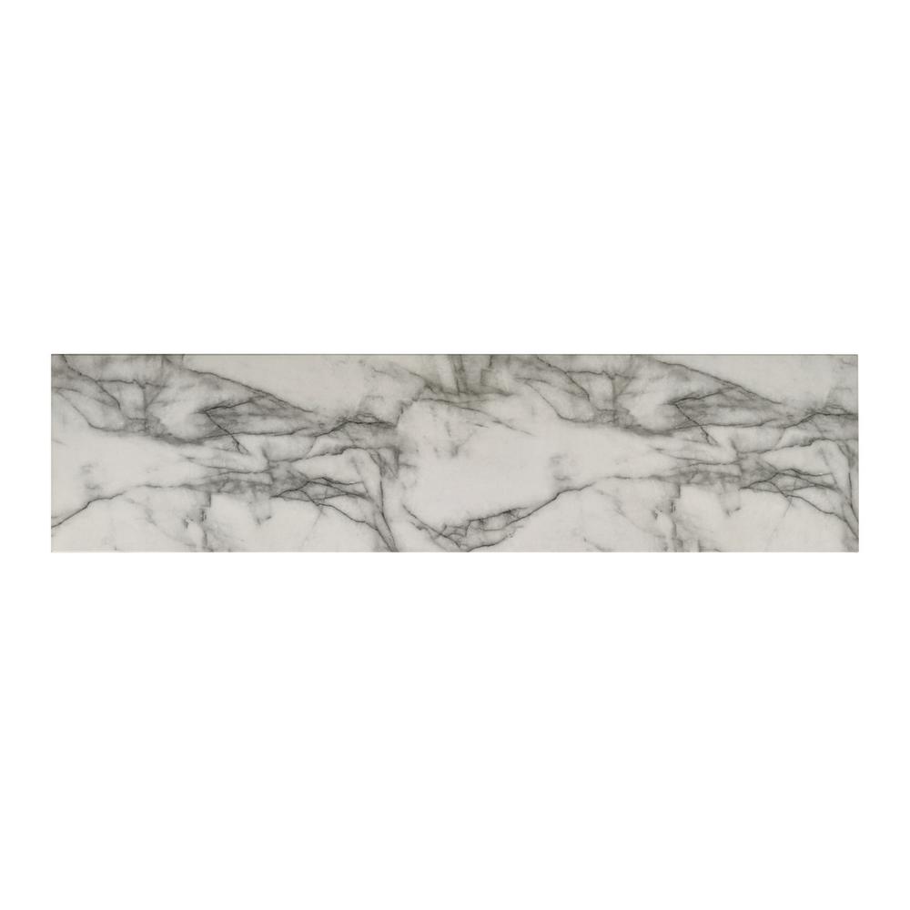 Matilda 63"W White Cabinet Console Table with White Faux Marble Top. Picture 5