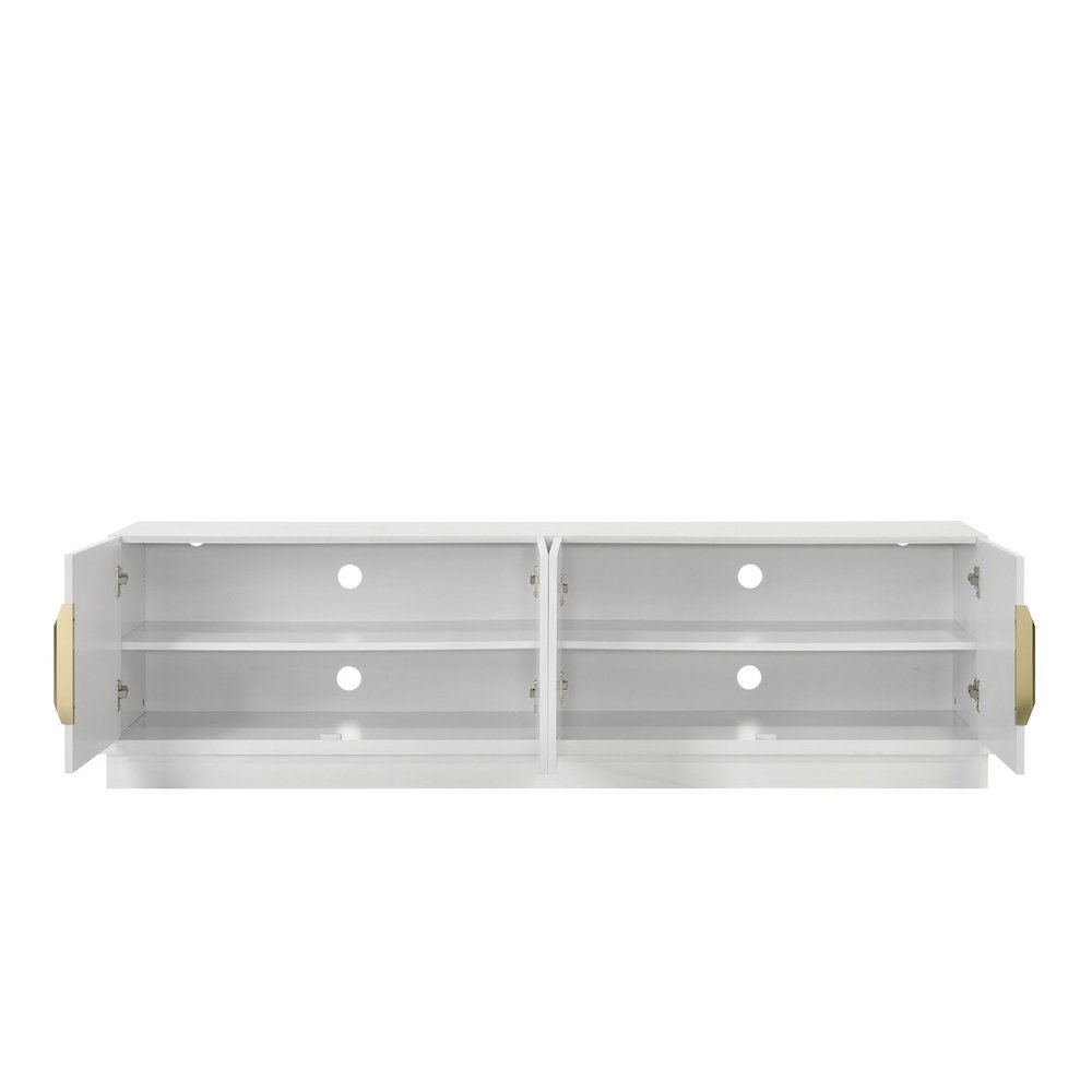 Palmer 70"W White 4-Door TV Stand. Picture 3