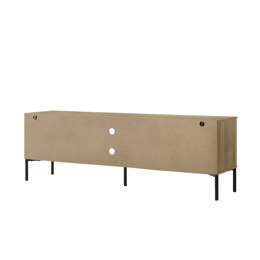 Burke 70"W White and Oak 2-Door TV Stand. Picture 5
