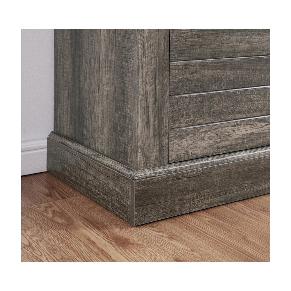 Lucifer 70"W Gray Walnut Finish TV Stand Console with Fireplace and Heater. Picture 9
