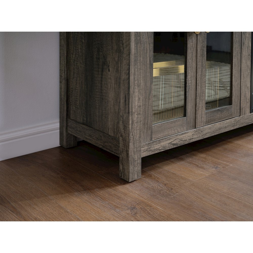 Ellington 70"W Gray Walnut Finish Fireplace TV Stand Console with Heater. Picture 9