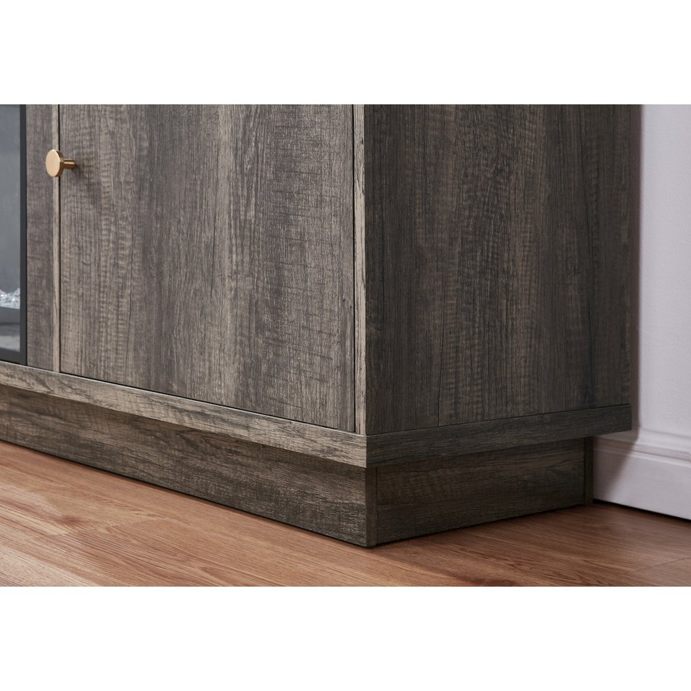 Ambrose 70"W Gray Walnut Finish Fireplace TV Stand Console with Heater. Picture 9