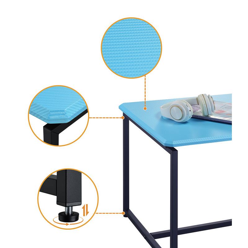 GT 3 Piece Blue Carbon Fiber Wrap Coffee Table and End Table Set. Picture 5