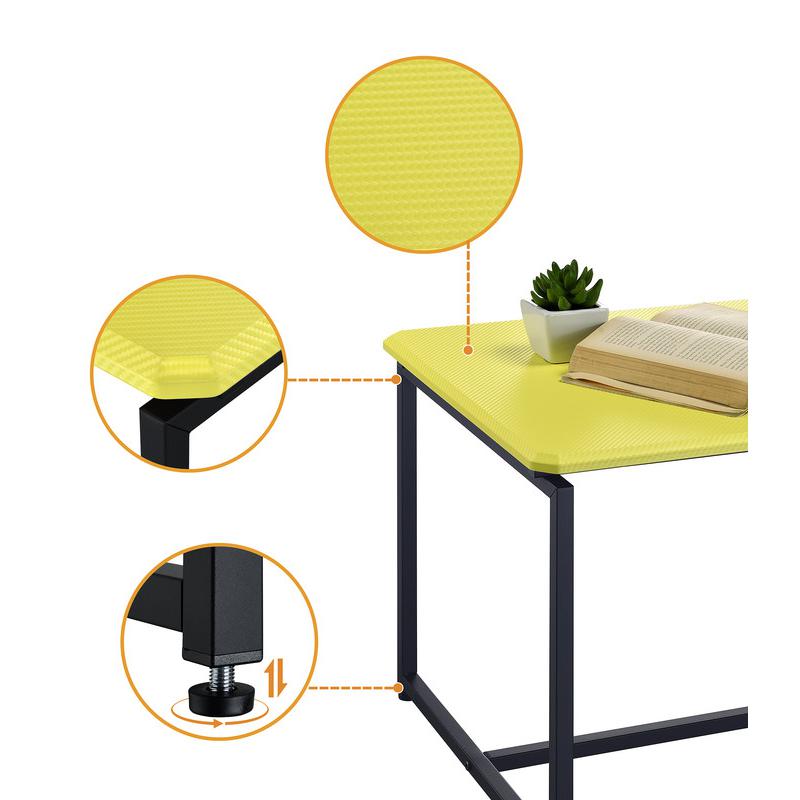 GT 3 Piece Yellow Carbon Fiber Wrap Coffee Table and End Table Set. Picture 5