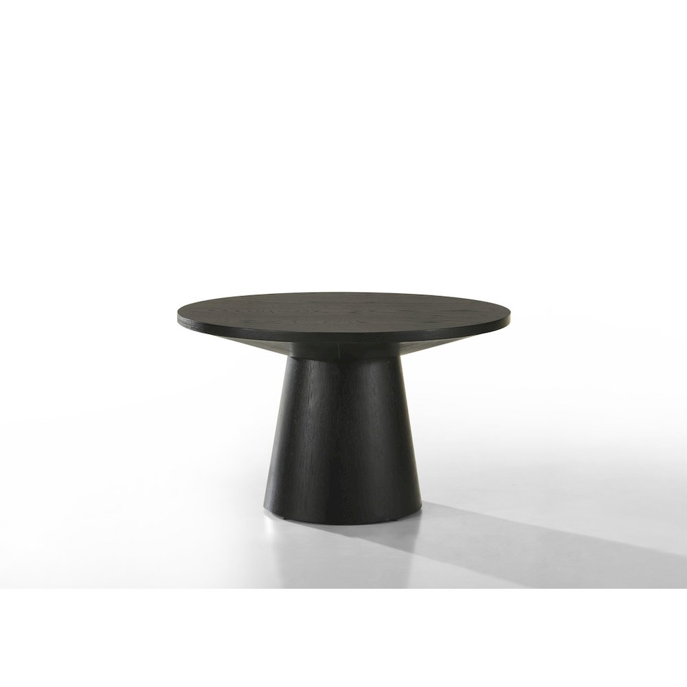 Grantham Black 29"W Round Coffee Table with Pedestal Base. Picture 1