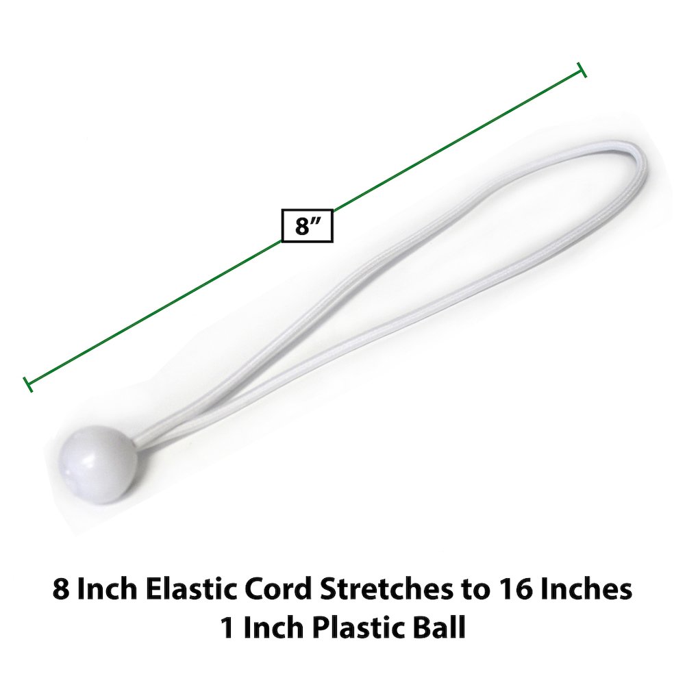 King Canopy 8-Inch Ball Bungees, 50-piece, White, BALLW-50. Picture 5