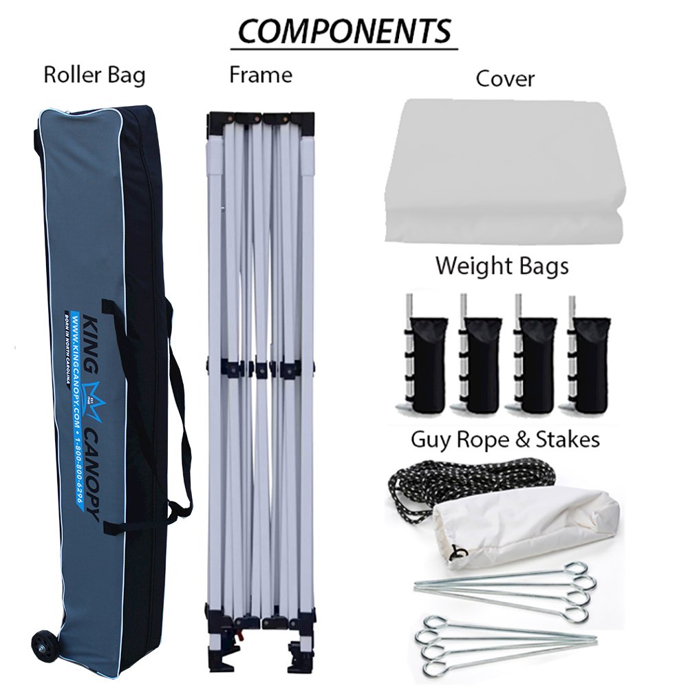 10-Feet Instant Pop up Canopy with Weight Bags , 1-Inch Steel Frame, White. Picture 3