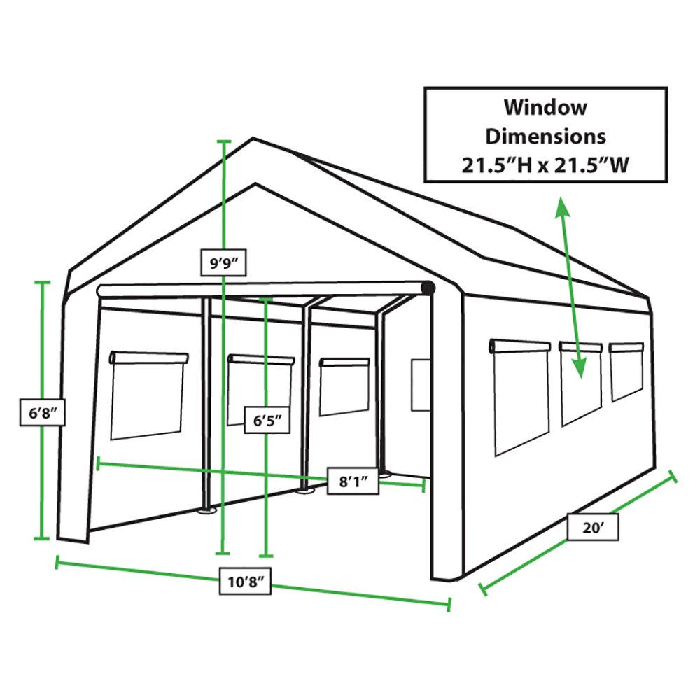 King Canopy Hercules with Enclosure Kit 10-Feet by 20-Feet, 2-Inch Steel Frame. Picture 7