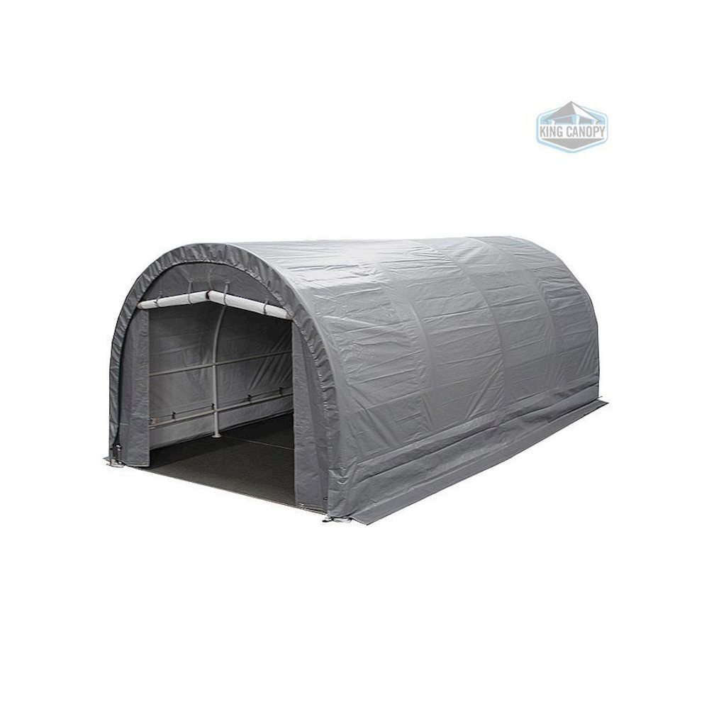 King Canopy Dome Garage Shelter 10-Feet by 20-Feet, 1.5-Inch Steel Frame, Grey. Picture 1