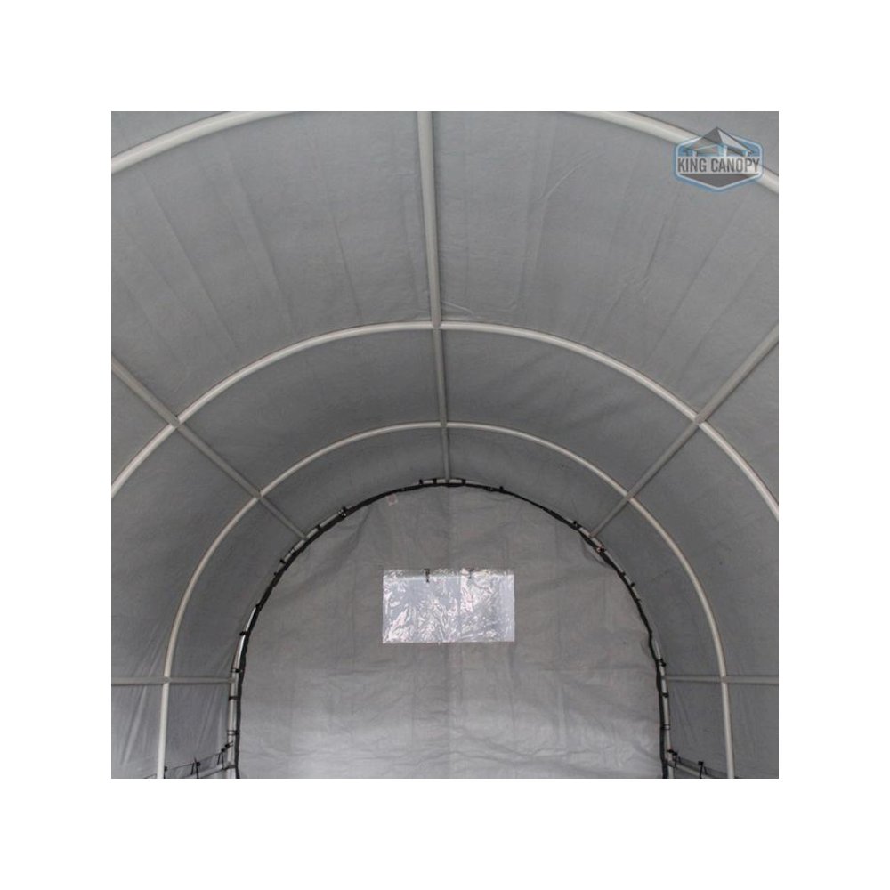 King Canopy Dome Garage Shelter 10-Feet by 20-Feet, 1.5-Inch Steel Frame, Grey. Picture 2